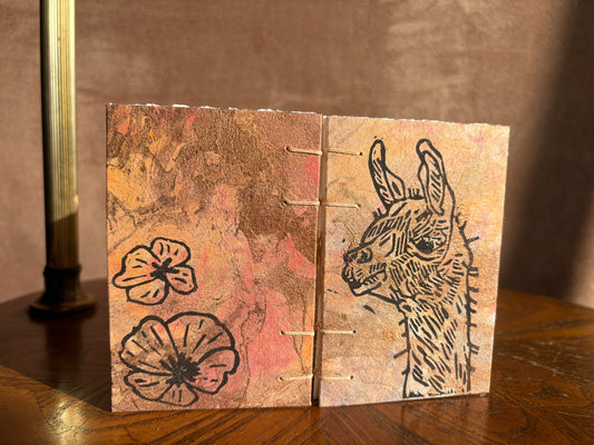 Llama Block Print Journal