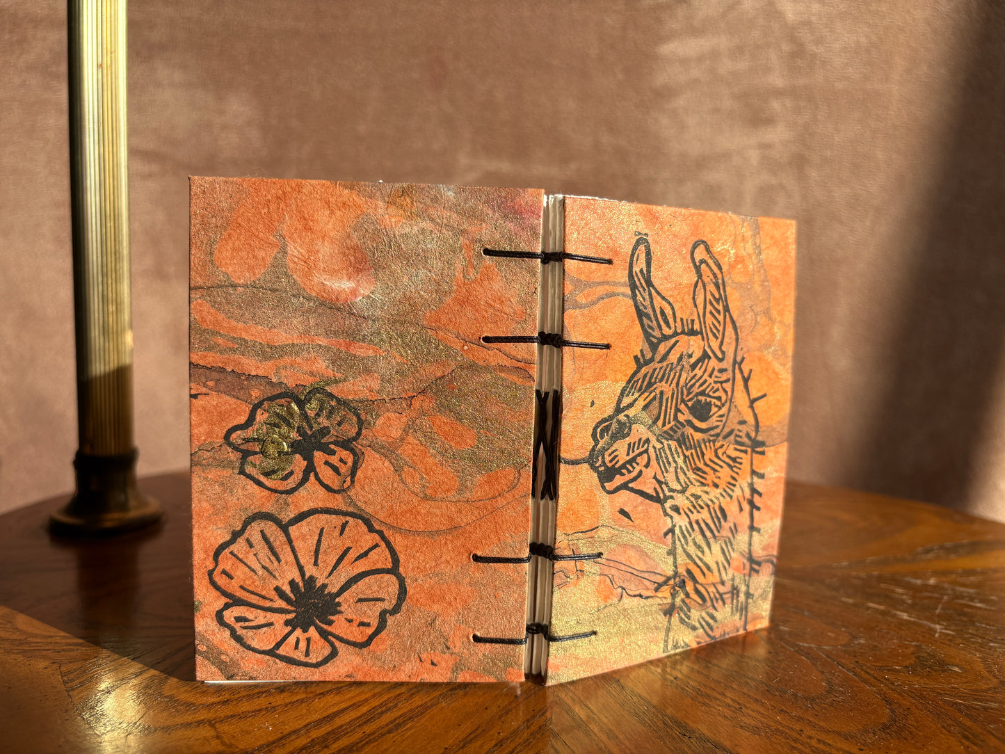 Llama Block Print Journal