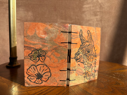 Llama Block Print Journal