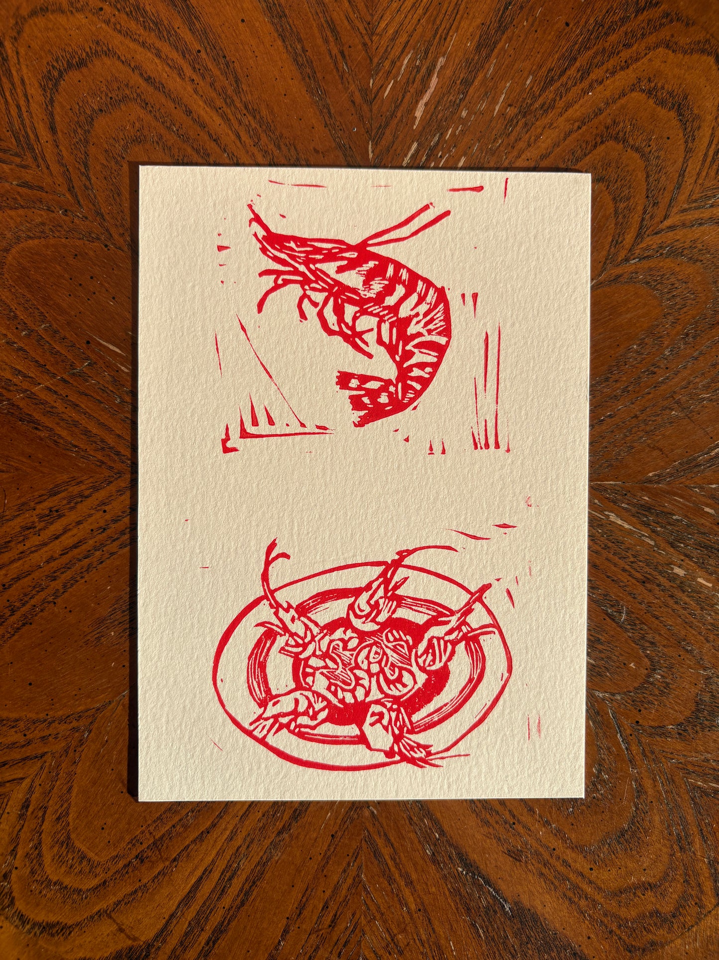 Shrimp for Dinner Block Print