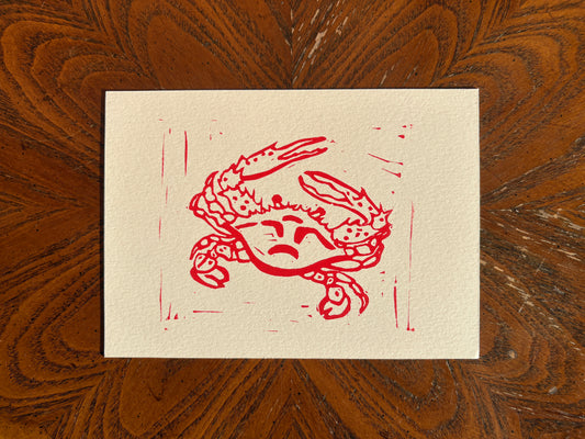 Crab Block Print